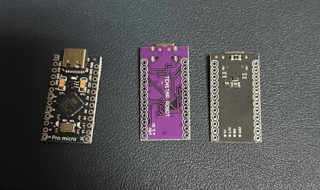 二種類のProMicroの裏面
